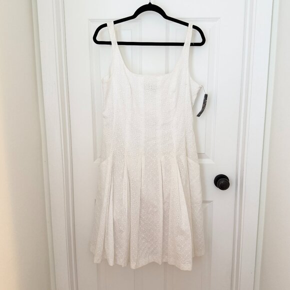 American Living Dresses & Skirts - Women American Living Square Neck Eyelet Mini Dress in White Size 14